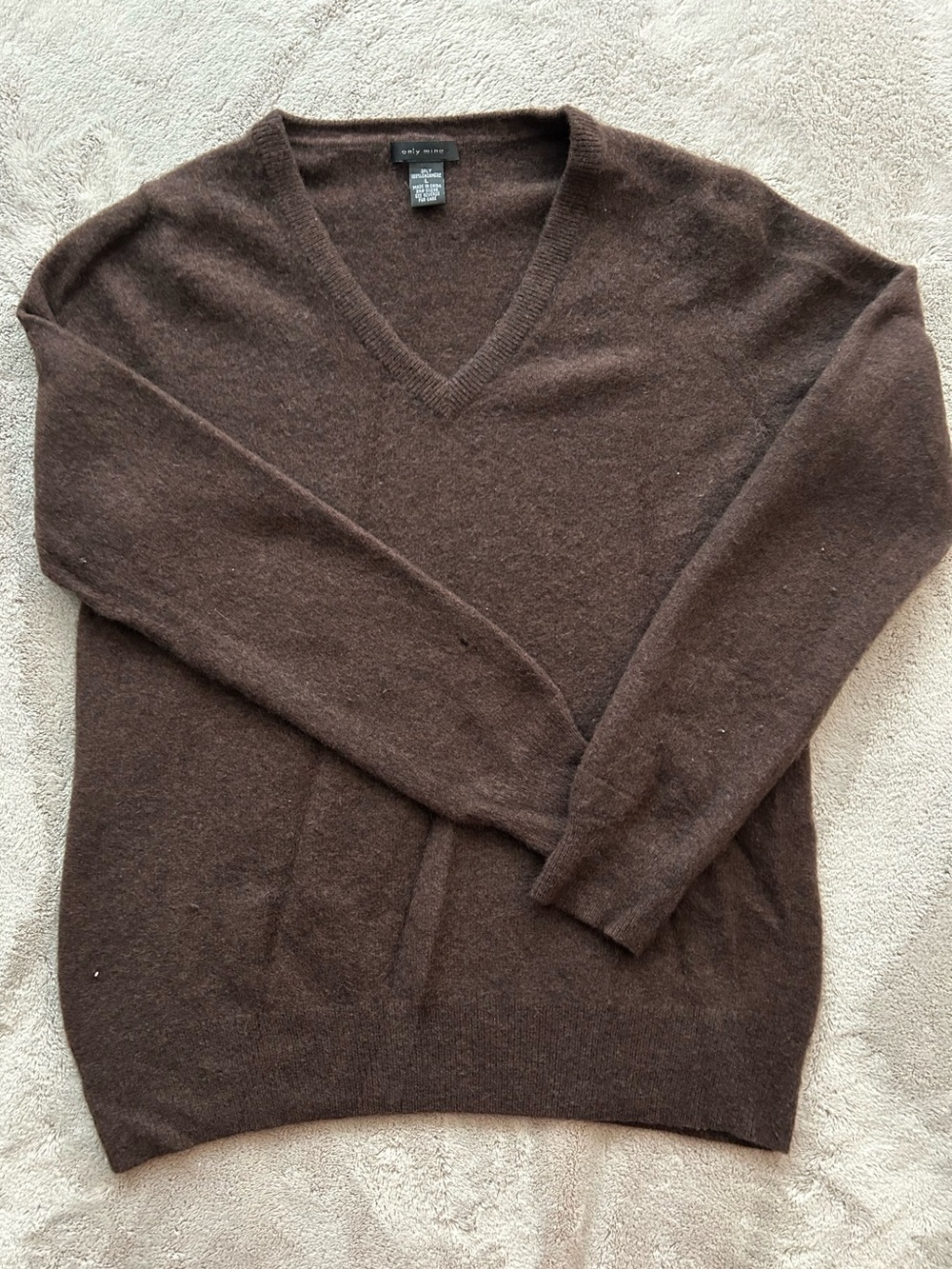 Only Mine Men’s V-Neck Sweater - Dark Brown